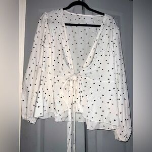 🖤White Heart Print Women's Top size L